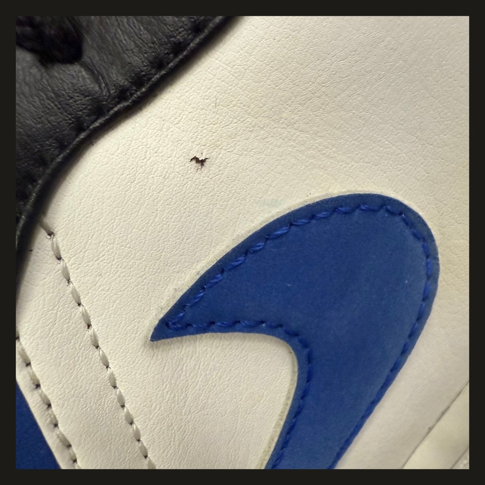 Nike Air Jordan 1 Mid 554724-140 Racer Blue Black White Mens 9.5 Great Condition - Picture 15 of 16